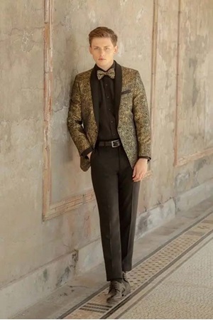 Aries Black/Gold Paisley Coat