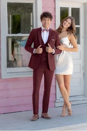 Burgundy Metro Suit